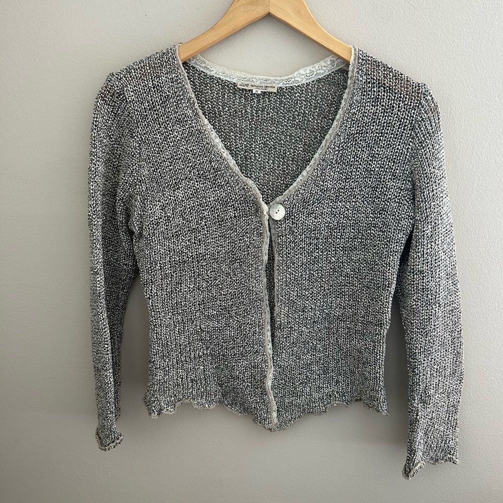 Chic Gray Women's Cardigan Sweater